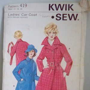 Kwik Sew Car Coat w/Raglan Sleeves
